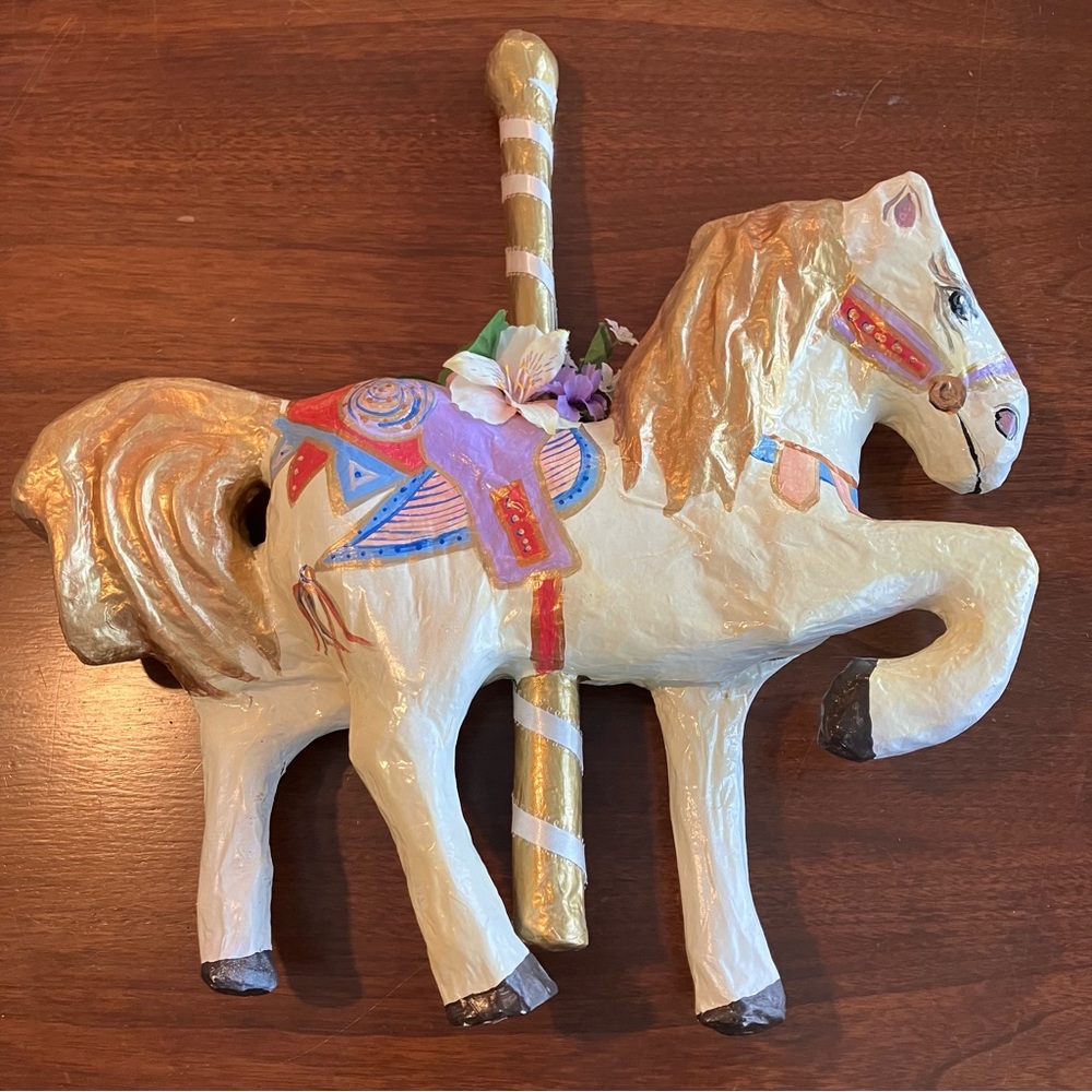 Papier-Mâché Carousal Horse Decoration